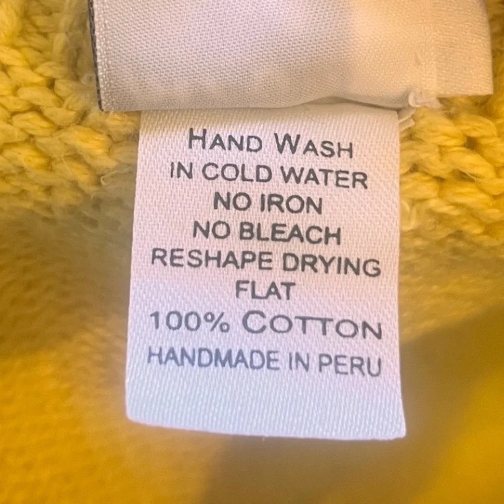 Marika Hahn Design Kids Yellow Cotton Moose Knit Sweater Vest Size 6/7 Peru‎